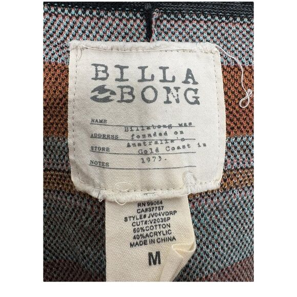 Billabong Dream Chaser Cardigan Sweater Boho Western Aztec Fringe Hem Medium - Picture 4 of 6